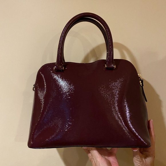 NWOT Kate Spade Burgundy Patent Leather Satchel - Picture 3 of 6